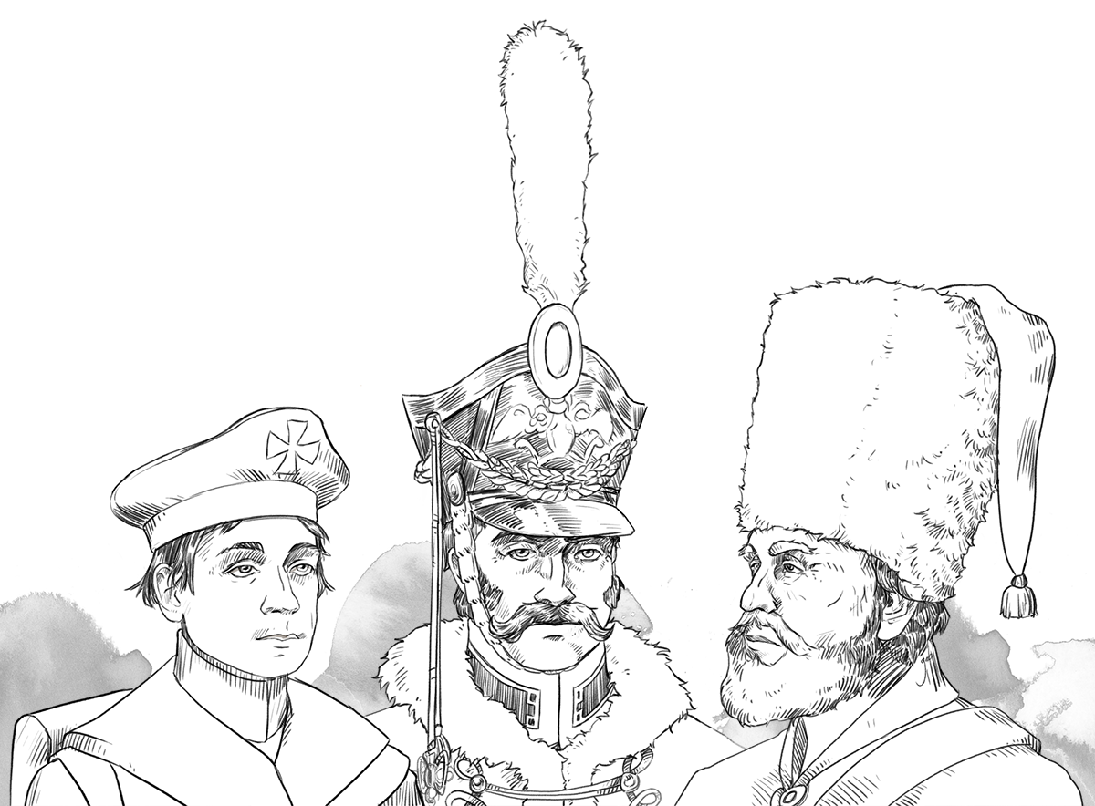 3 Portrais Russians Lines
